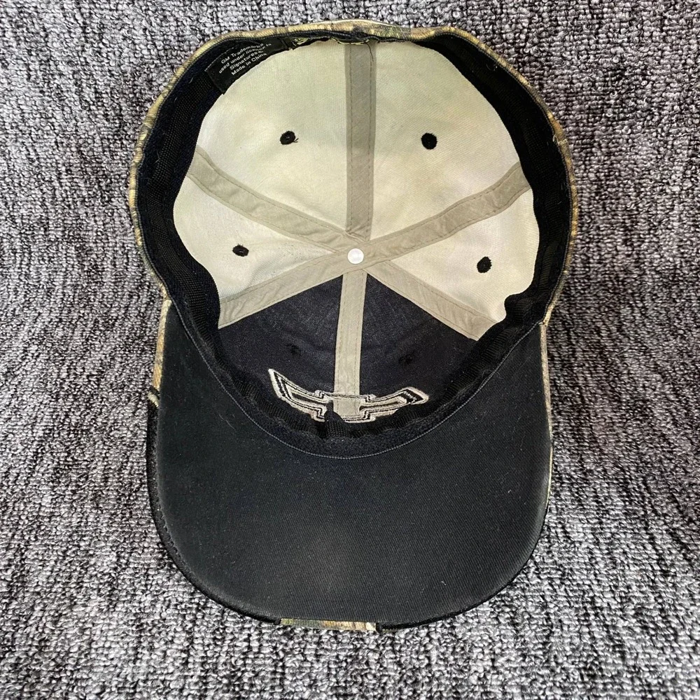 Vintage Chevy Camo Hat Realtree Xtra Embroidered Flames Signatures Stretch L XL